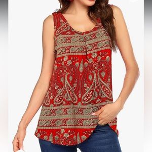 NWOT  Zeagoo Womens Tunic Tank Floral Sleeveless Tops Scoop Neck Summer Blouse